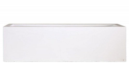 White Window Box Concrete and Stone Contemporary Modern Garden Outdoor Trough Planter Pot Rectangular Trough Balcony Bed