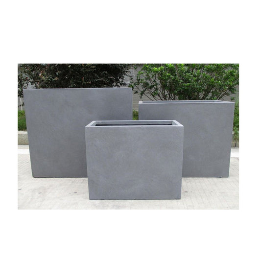 Light Grey Large Tall Raised Outdoor Concrete Flower Bed Pot Planter Garden Office Decoration Everlasting construction weather resistant