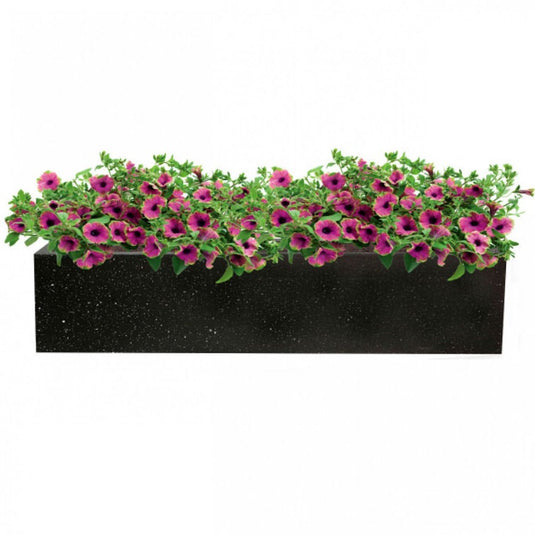 Black Window Box Marble effect Concrete Contemporary Pot Modern Garden Outdoor Trough Planter Rectangular Trough Balcony Bed