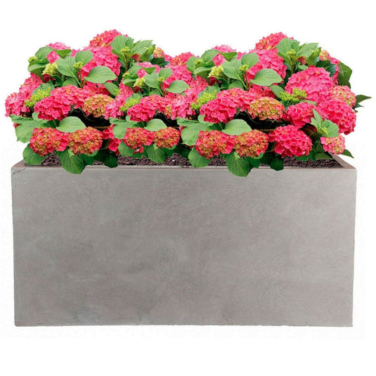 Grey Window Box Concrete and Stone Contemporary Pot Modern Garden Outdoor Trough Planter Rectangular Raised Garden Balcony Flower Bed