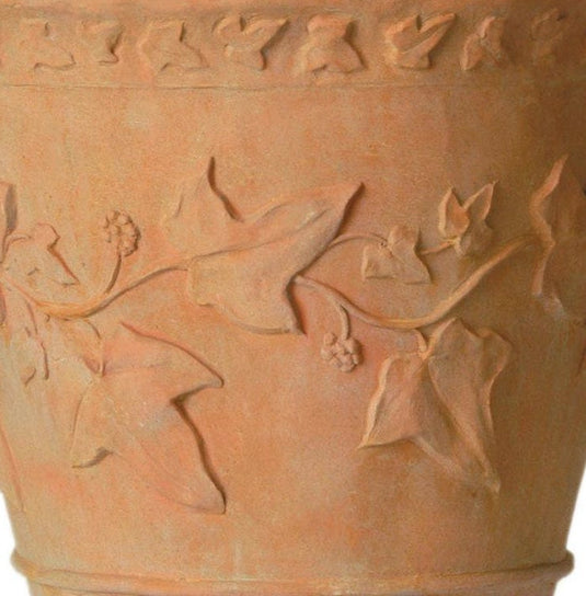 Large Tall Terracotta Ivy Motif Decorative Fibreglass Handmade Garden Pots Planter Mural indoor or outdoor