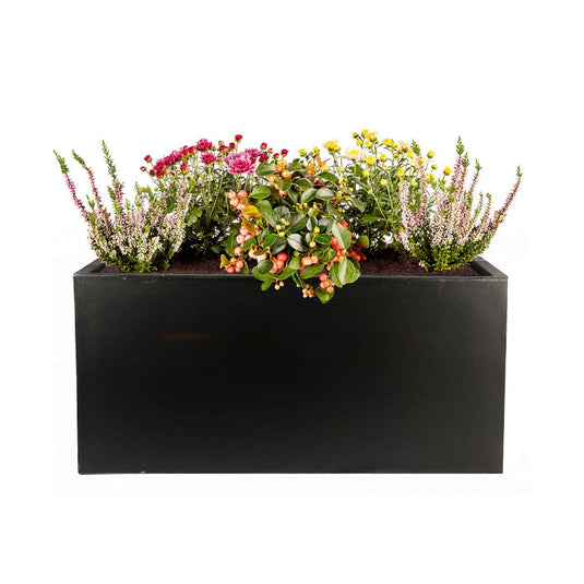 Premium Large Black Rectangular Concrete Window Box Planter Outdoor Balcony Terrace Deck Garden