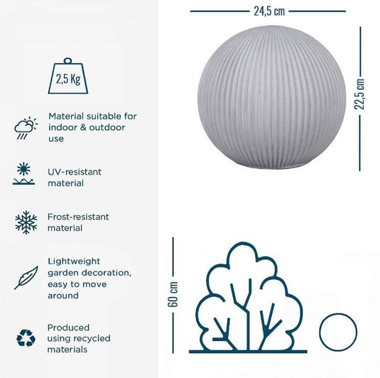 Ribbed Concrete Garden Sphere Decoration Ball