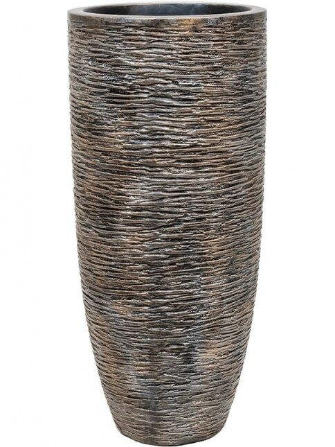 Tall Indoor Handmade Moon Wrinkle Textured Bronze Polyresin Planter Pot