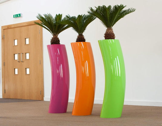 Curvy Twist Tall indoor Contemporary Planter in Reinforced Fibreglass