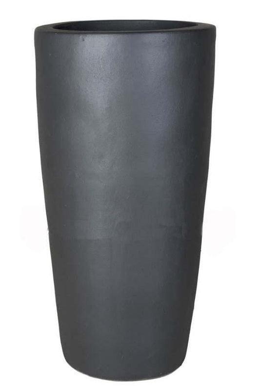 Ceramic Anthracite Round Tall Large Indoor Outdoor Planter